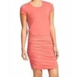 Athleta Topanga Coral Ruched Dress